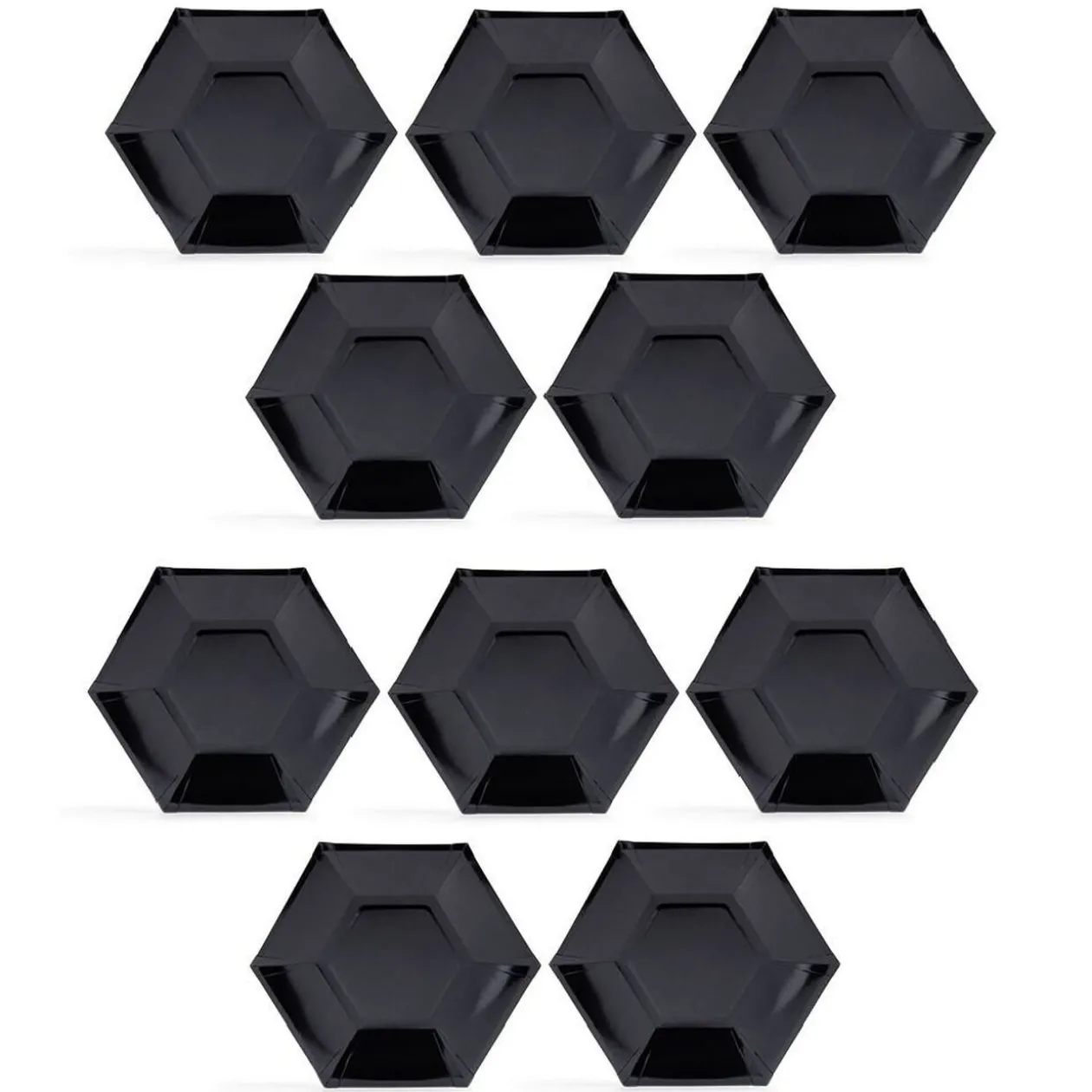 Plateau hexagonal carton noir Ø26cm x10