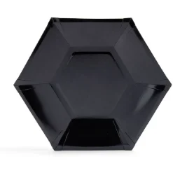 Plateau hexagonal carton noir Ø26cm x10