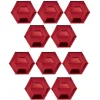 Plateau hexagonal carton rouge métallisé Ø26cm x10
