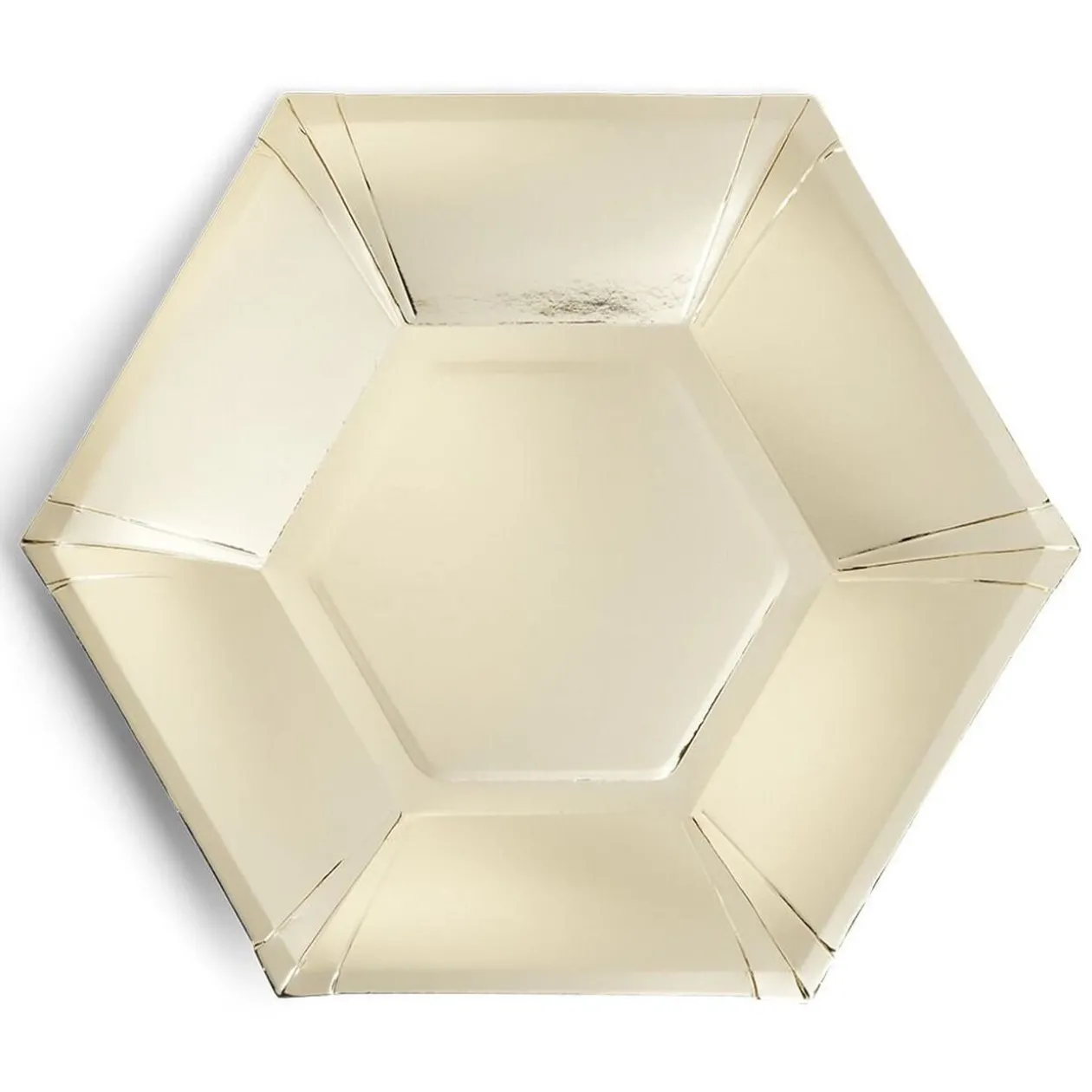 Plateau hexagonal carton doré métallisé Ø26cm x10