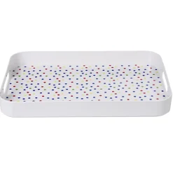 Plateau mélamine motif pois multicolores