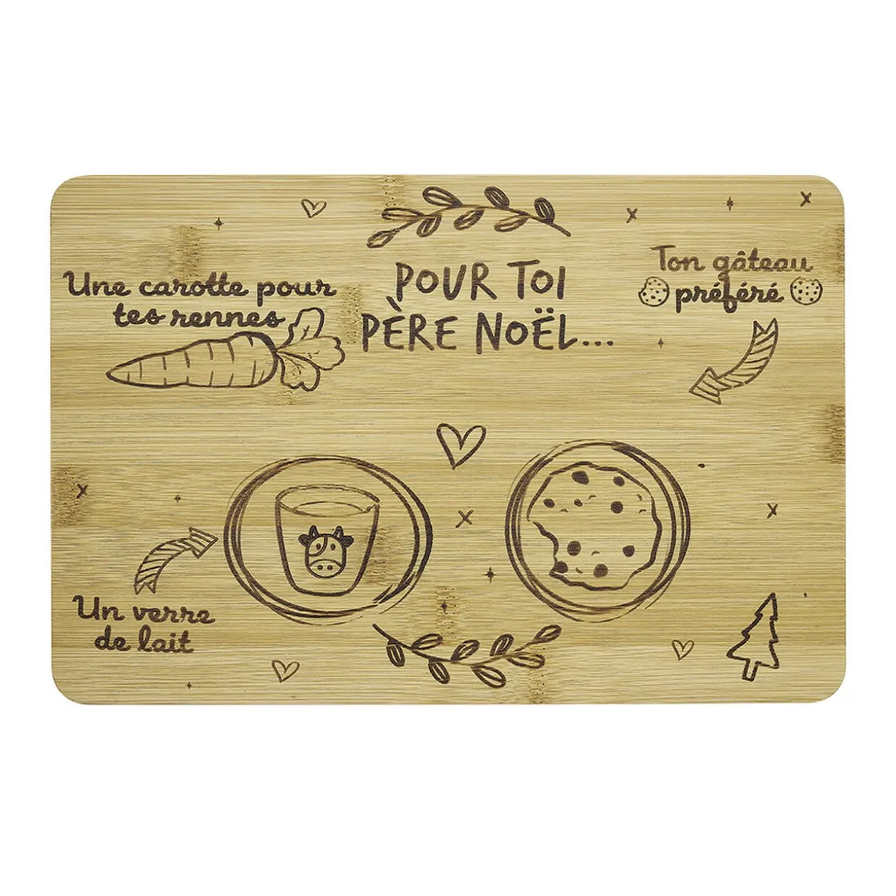 Plateau Père Noël en bambou