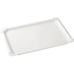 Plateau rectangulaire blanc en carton x5