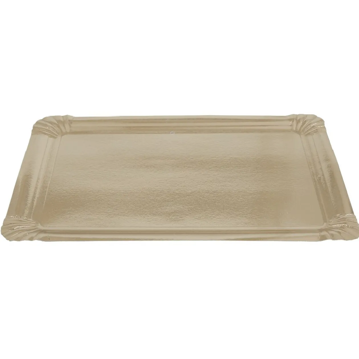 Plateau rectangulaire doré en carton x5