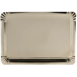 Plateau rectangulaire doré en carton x5