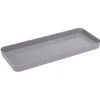 Plateau rectangulaire gris plastique 26x11xH2cm