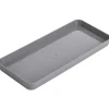 Plateau rectangulaire gris plastique 26x11xH2cm