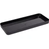 Plateau rectangulaire noir plastique 26x11xH2cm