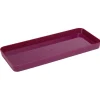 Plateau rectangulaire rouge plastique 26x11xH2cm