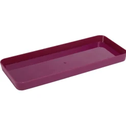 Plateau rectangulaire rouge plastique 26x11xH2cm