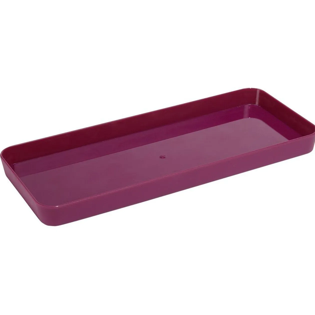 Plateau rectangulaire rouge plastique 26x11xH2cm