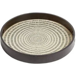 Plateau rond en mdf design noir naturel Ø38 cm