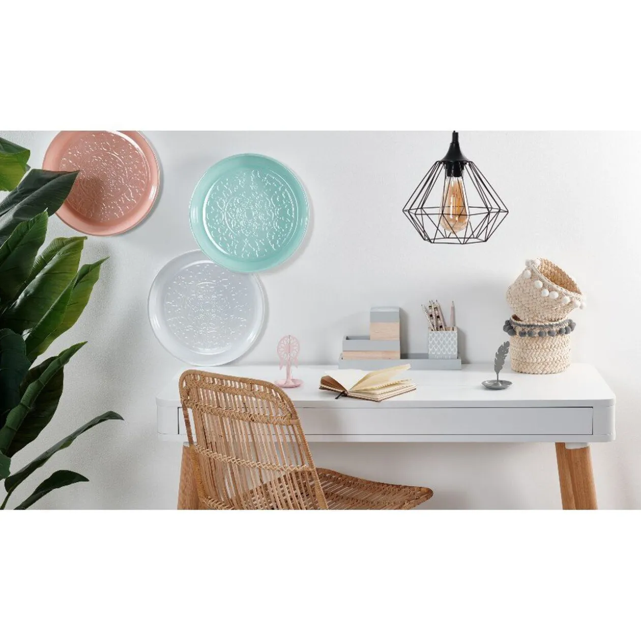 Plateau rond en métal