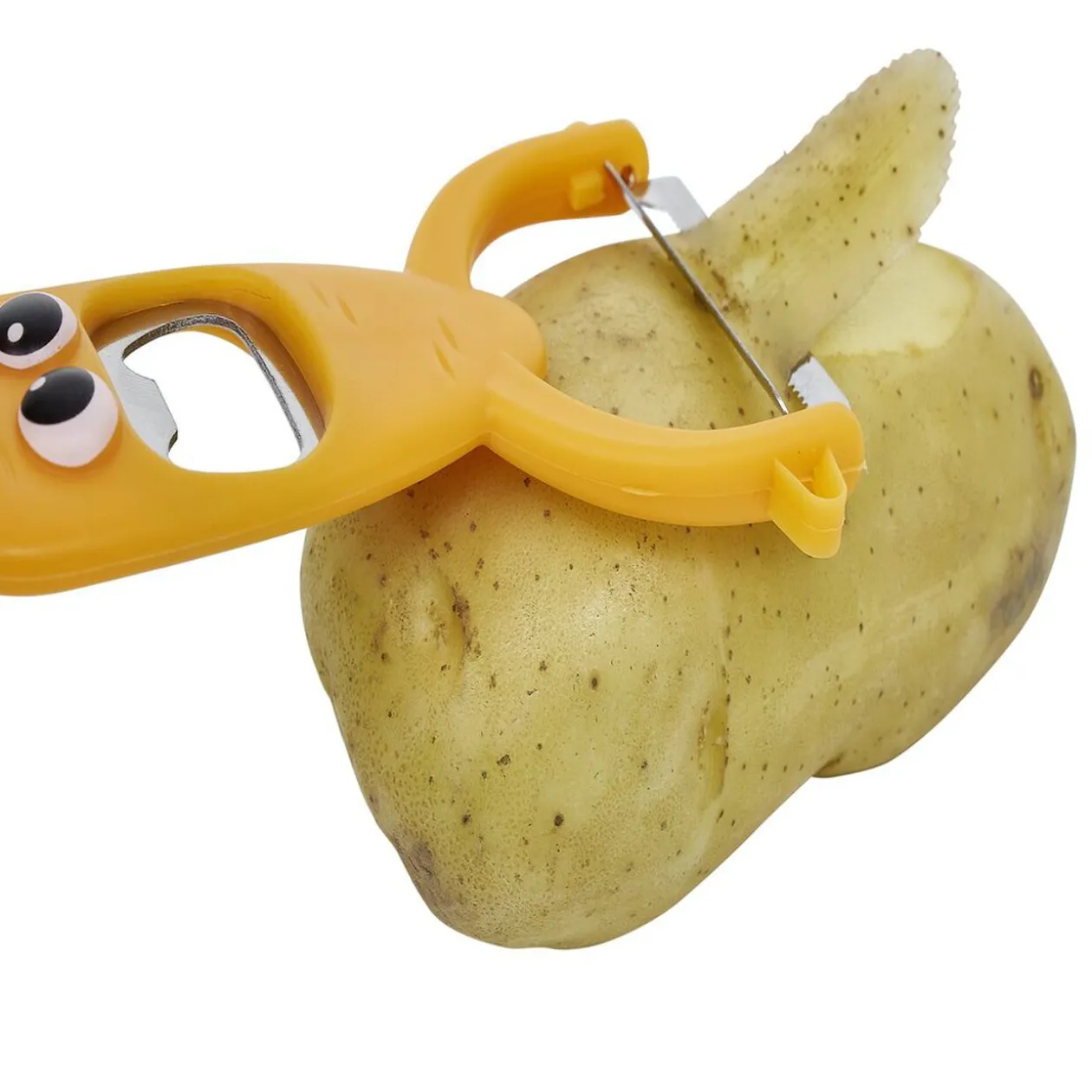 Éplucheur décapsuleur forme carotte orange L13,5cm