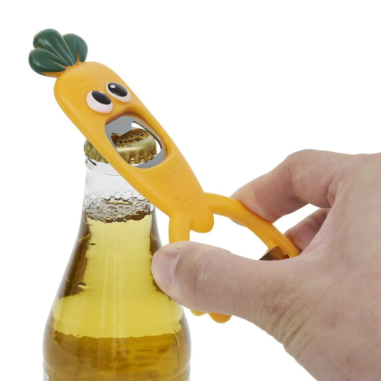 Éplucheur décapsuleur forme carotte orange L13,5cm