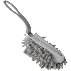 Plumeau chenille microfibre gris