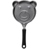 Poêle à pancake forme ourson gris et noir L15cm