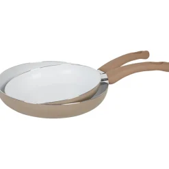 Poêle aluminium taupe x2