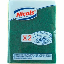 Éponge grattoir végétale verte Nicols x2