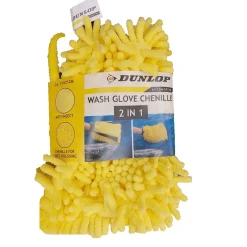 Éponge lavage voiture 2en1 Dunlop microfibre chenille jaune
