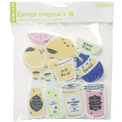 Éponge magique Homclean design citron x10