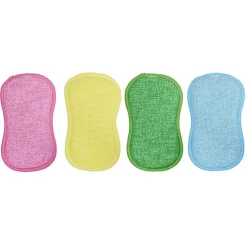 Éponge microfibre multicolore x4 - 16x9cm
