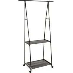 Portant avec tablettes métal noir