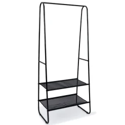 Portant avec tablettes métal pvc noir