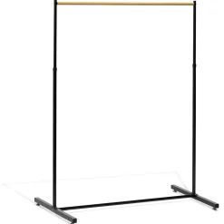 Portant en métal hauteur réglable décor bois et noir