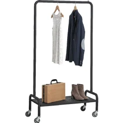 Portant tube noir avec étagère