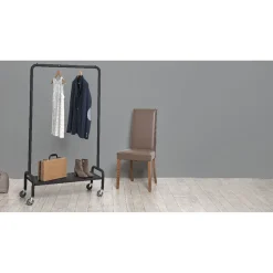 Portant tube noir avec étagère