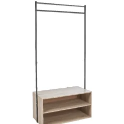 Portant vestiaire range chaussures noir et marron