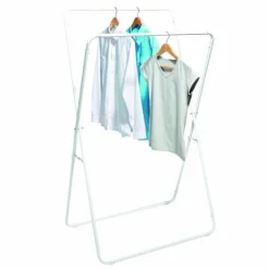 Portant vêtement double pliable blanc