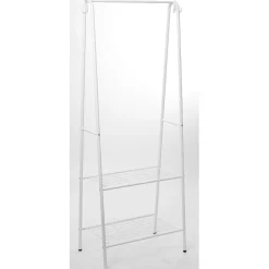 Portant vêtement simple blanc avec 2 tablettes