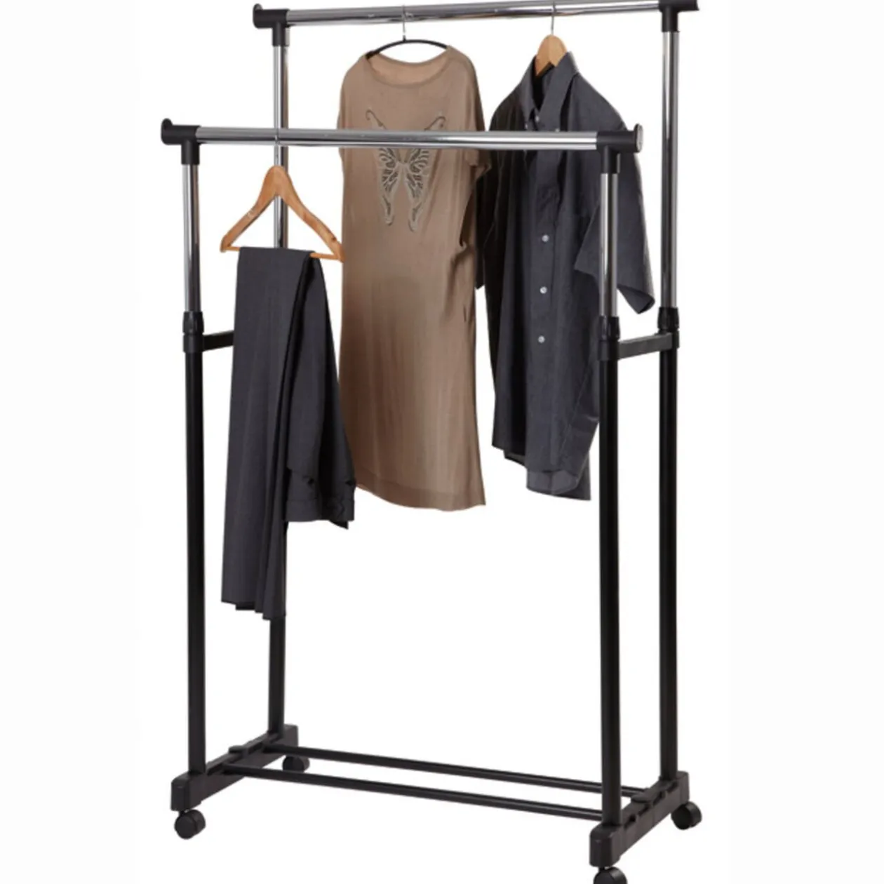 Portant vêtements double noir