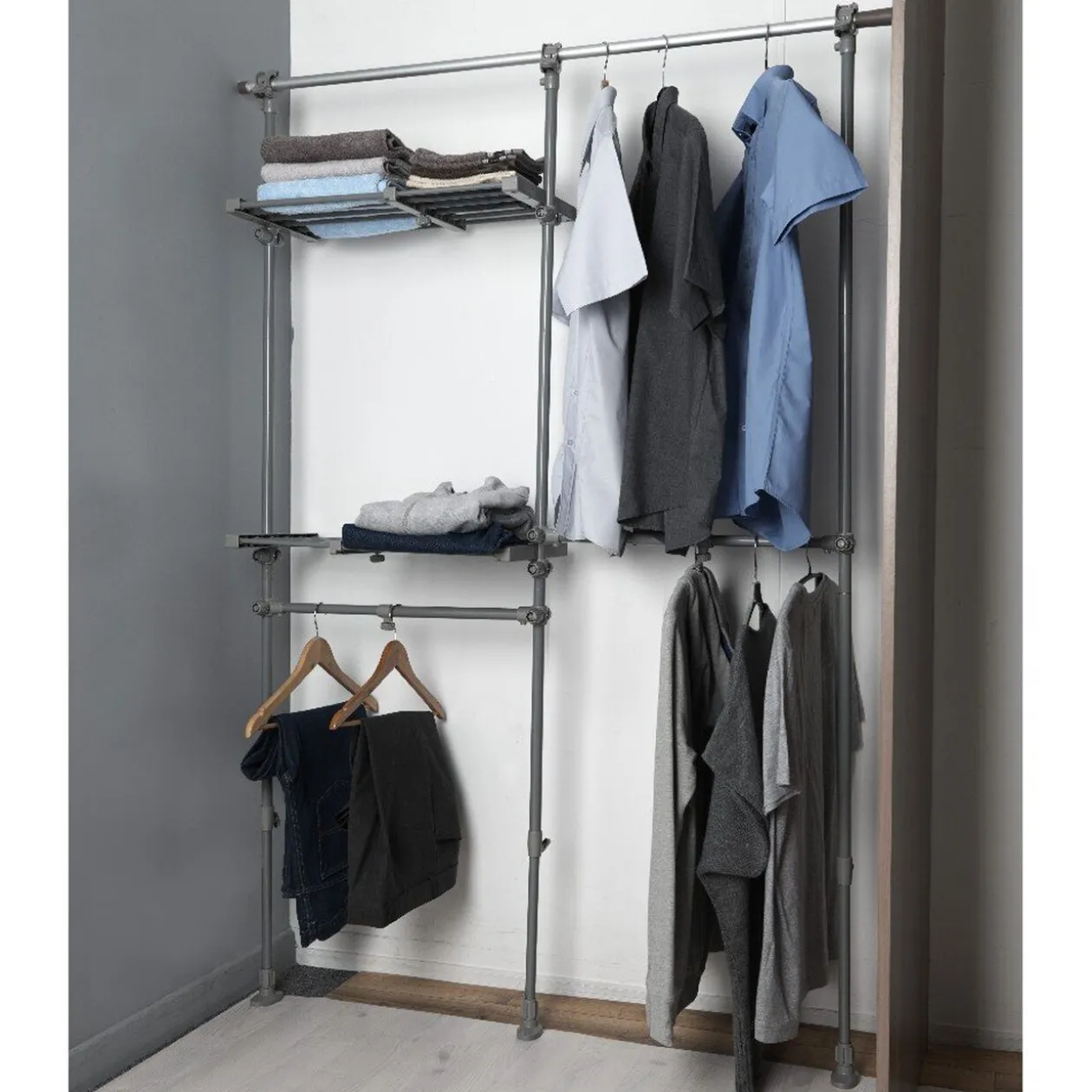 Portant vêtements modulable