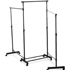 Portant vêtements triple à roulettes