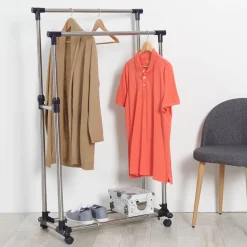 Portant vêtements tube double noir