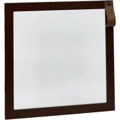 Porte Box Cube 32,2xH32,2x1,2cm bois marron et verre transparent