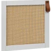 Porte Box Cube 32,2x32,2x1,2cm quadrillage rotin et bois blanc
