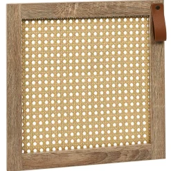 Porte cannage Box Cube 32,2x32,2x1,2cm bois marron
