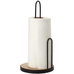 Porte essuie-tout métal et bambou