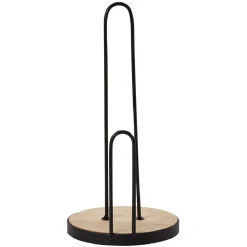 Porte essuie-tout métal et bambou