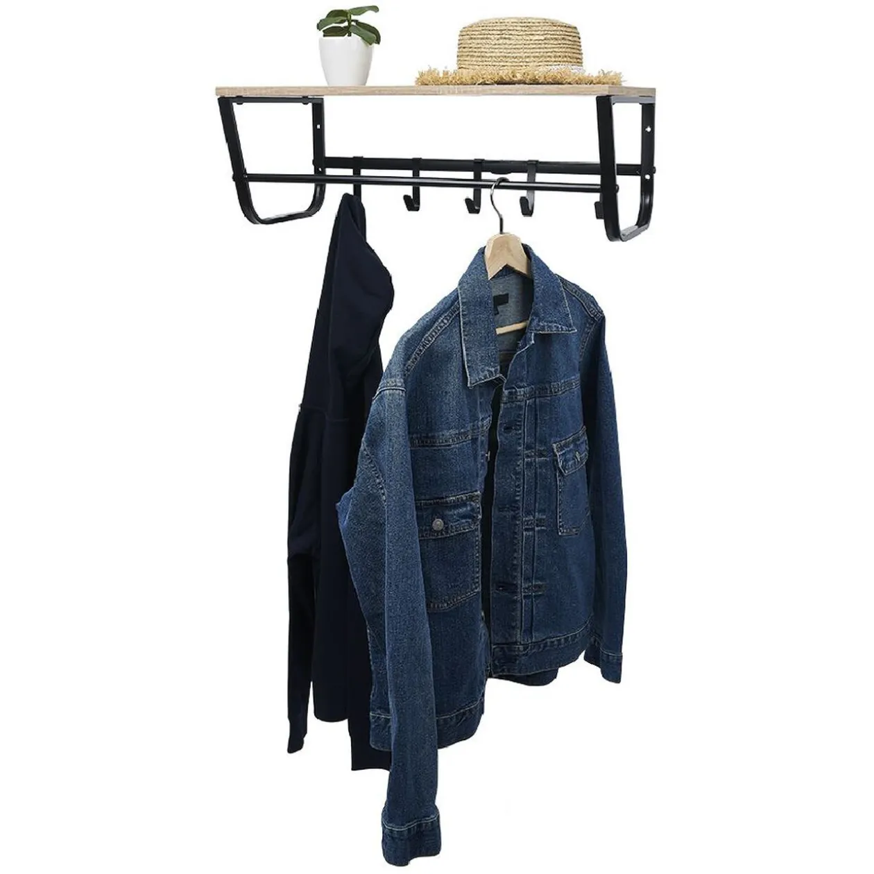 Porte manteau mural avec tablette