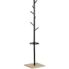 Porte manteaux en métal noir et socle en bois WILLIAM