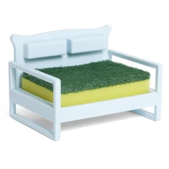 Porte éponge forme canapé bleu ou marron