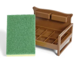 Porte éponge forme canapé bleu ou marron