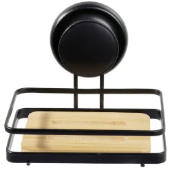 Porte savon bambou métal noir