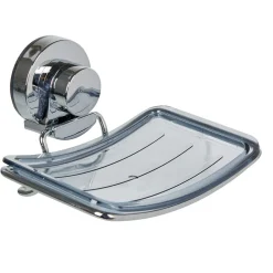 Porte savon blanc à ventouse inox