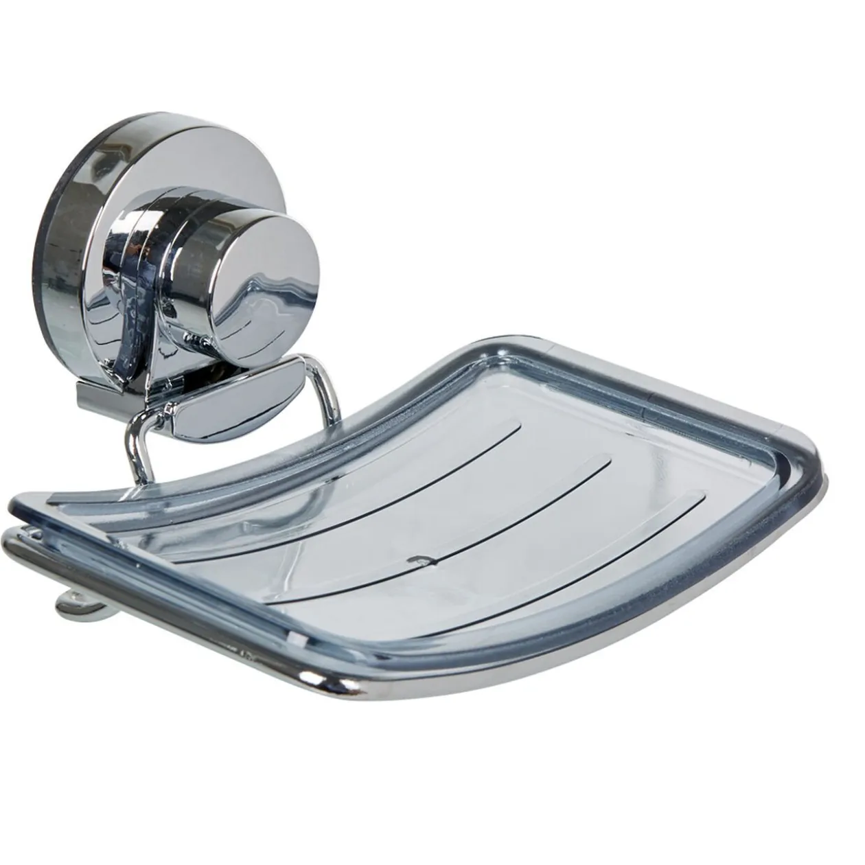 Porte savon blanc à ventouse inox